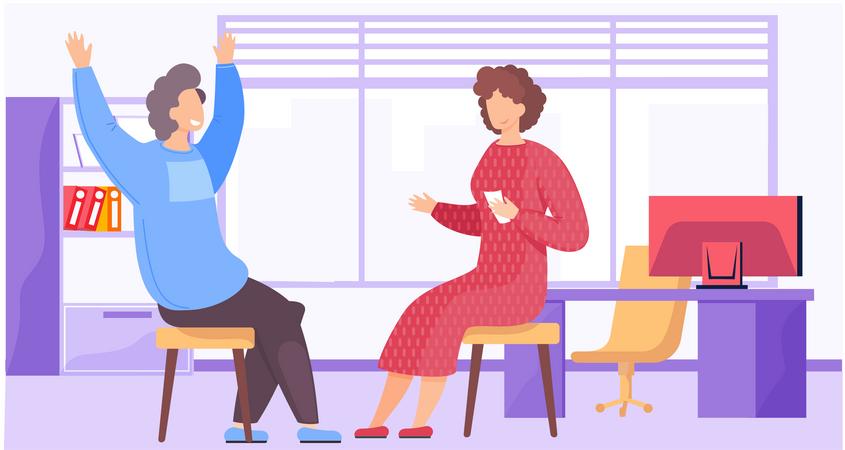 Workers in the office  Illustration