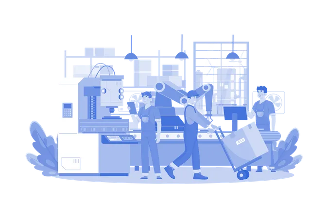 Factory Production Illustration Concept On White Background イラスト