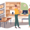 free warehouse in a shop illustrations