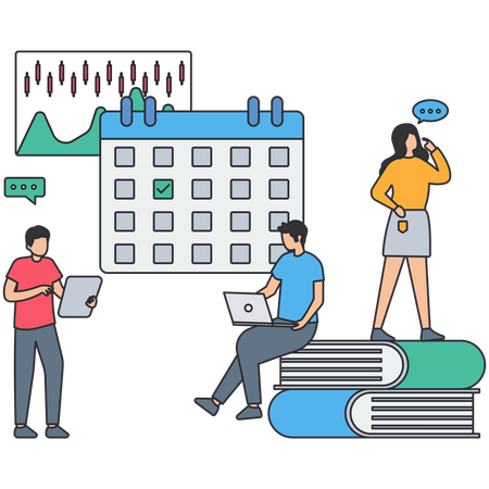 Workflow mit Planungsmanagement  Illustration