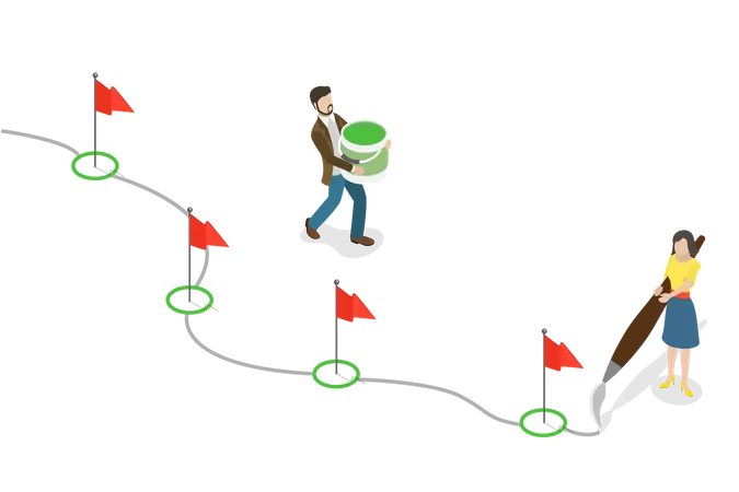 Project Roadmap or Action Plan  Illustration
