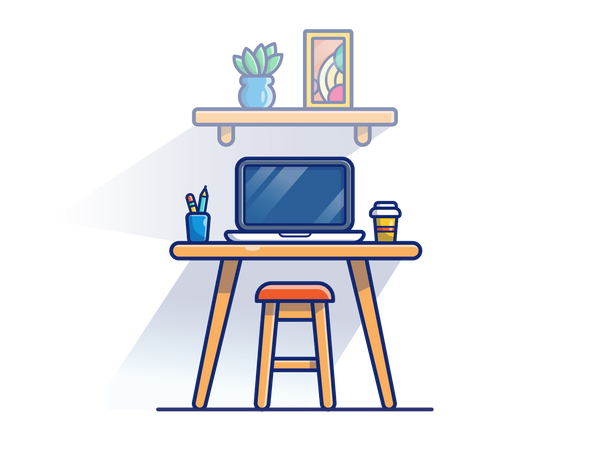 Working area at home Illustration