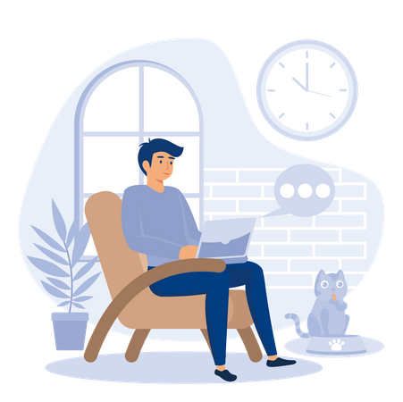 Working At Home  Illustration