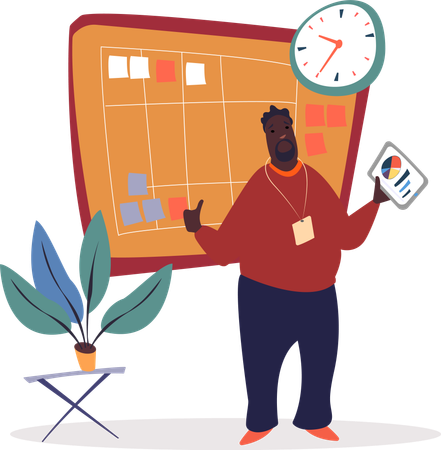 Working Business Plan and Calendar Schedule  Illustration