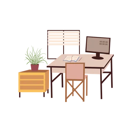 Working Desk Illustration