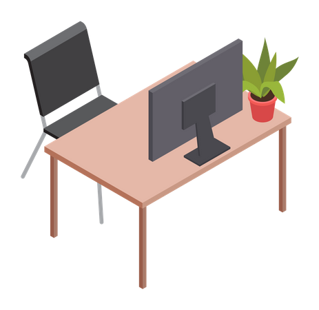 Working Desk Illustration