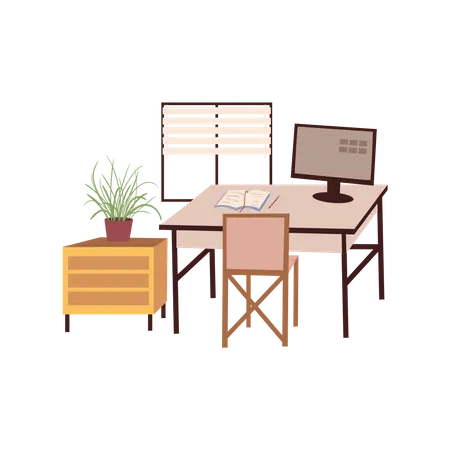 Working Desk  Illustration