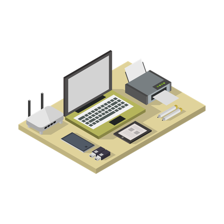 Working Desk  Illustration