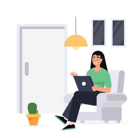 Working from home  Illustration