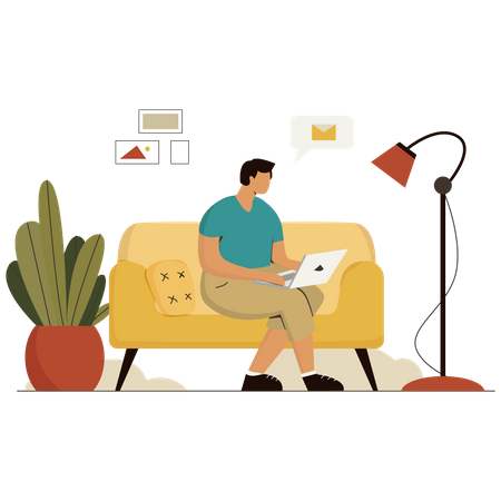 Working From Home Illustration