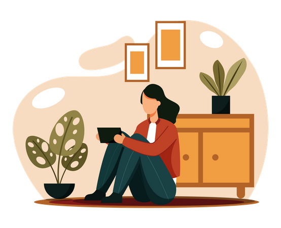 Working from home Illustration