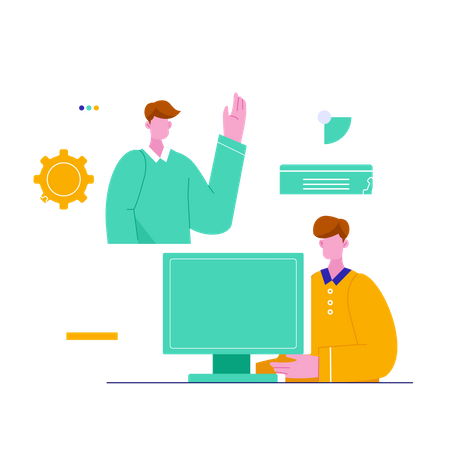 Working from home concept  일러스트레이션