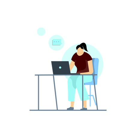 Working From Home  Illustration