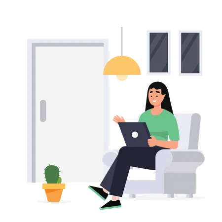 Working from home  Illustration