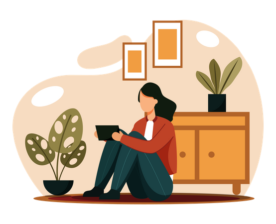 Working from home  Illustration