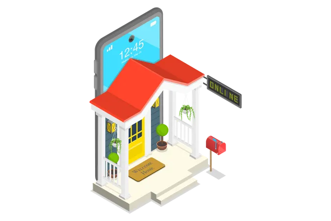3 D Isometric Flat Vector Concept Of Working At Home Self Isolation During Covid 19 Pandemic Online Education Illustration