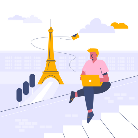 Working from outdoor  Illustration