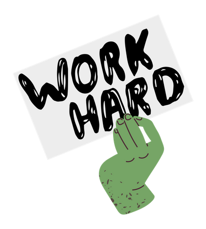 Working hard  イラスト