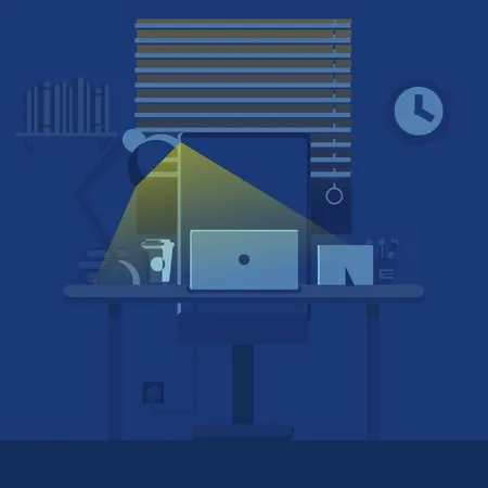 Working in night  Illustration