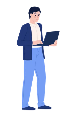 Working man with laptop  Illustration