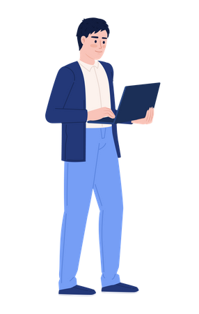 Working man with laptop  Illustration