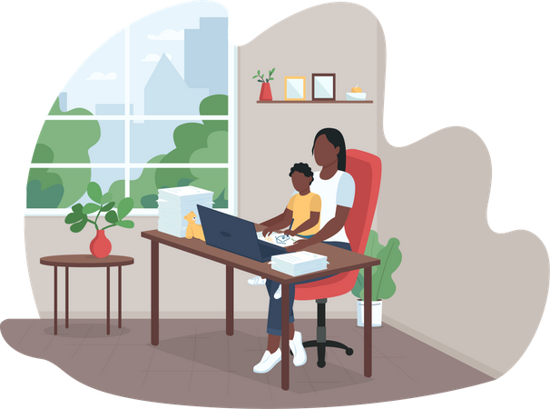 Working mother  Illustration