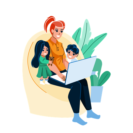 Working mother  Illustration