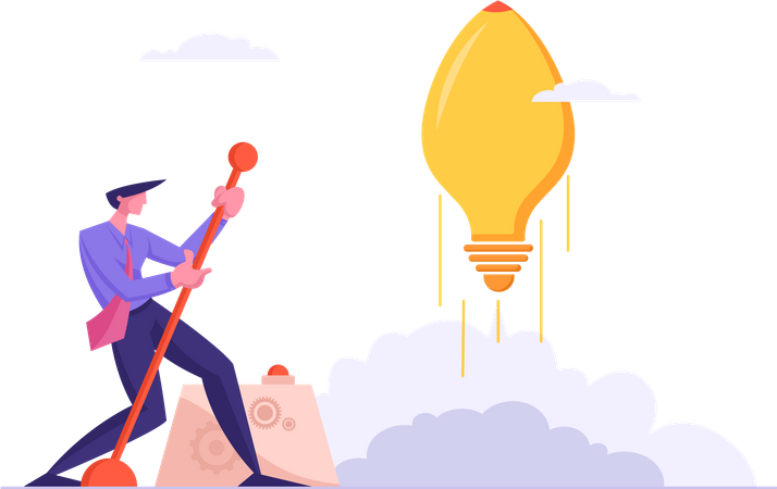 Working on startup idea  Illustration