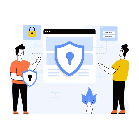 Working on Website security  Illustration