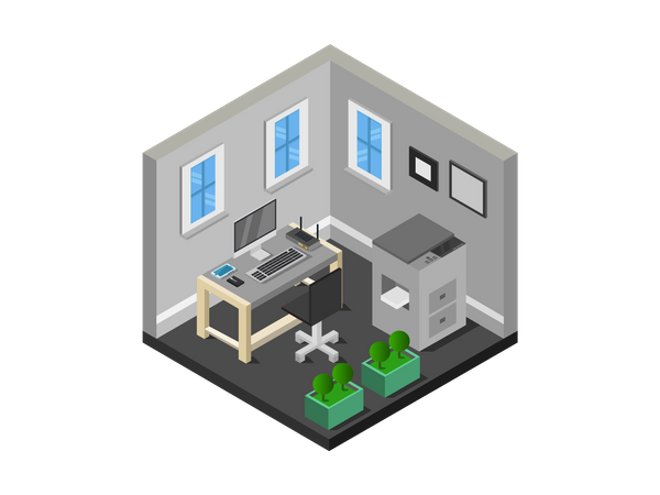 Working place  Illustration