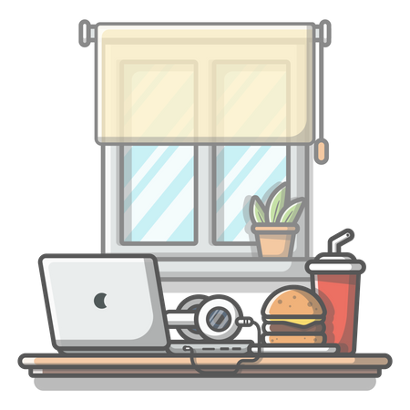 Working place setup  Illustration