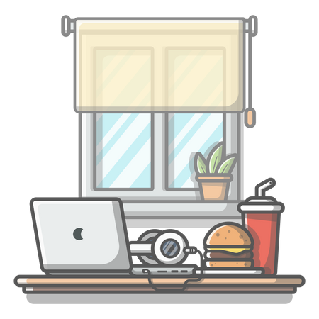Working place setup  Illustration