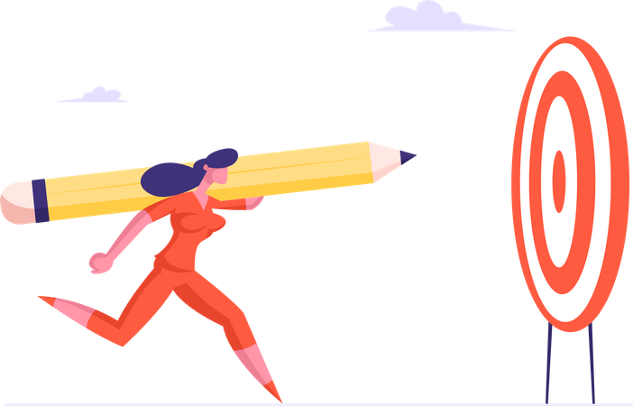 Working Success and Goal Achievement Illustration