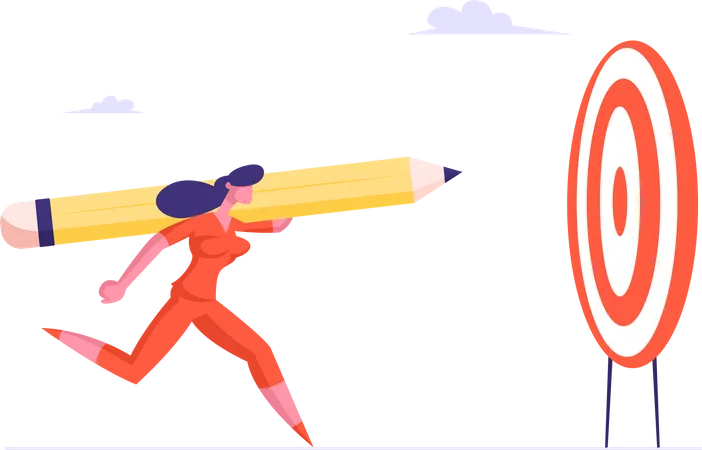Working Success and Goal Achievement  Illustration