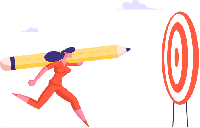 Working Success and Goal Achievement  Illustration