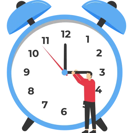 Working Time Management Concept Alarm Clock Goes Off On A White Background Quick Response To Awaken Time Back Vector Transfer Flat Design Modern Illustration Illustration
