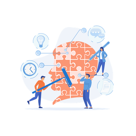 Working Together In The Company  Illustration