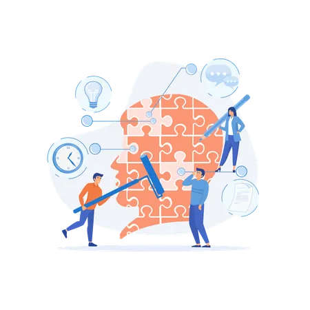 Working Together In The Company  Illustration