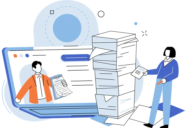 Workload has become massive heap tasks and documents  Illustration