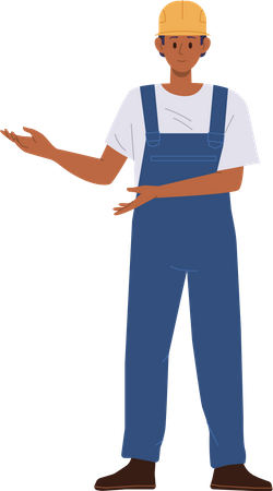 Workman in helmet  Illustration