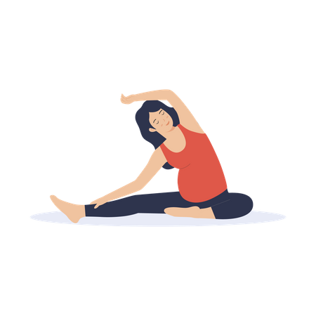 Workout exercise for pregnant woman  Illustration