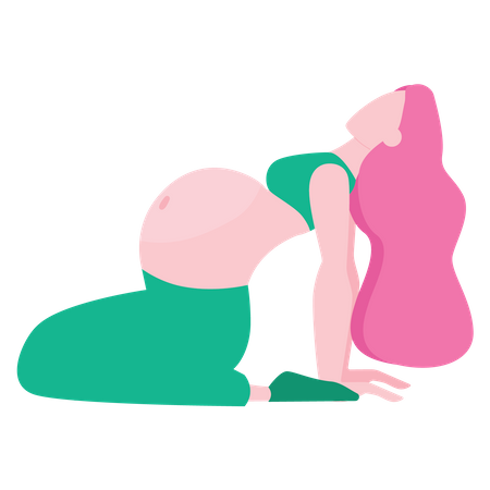 Workout for pregnant female Illustration