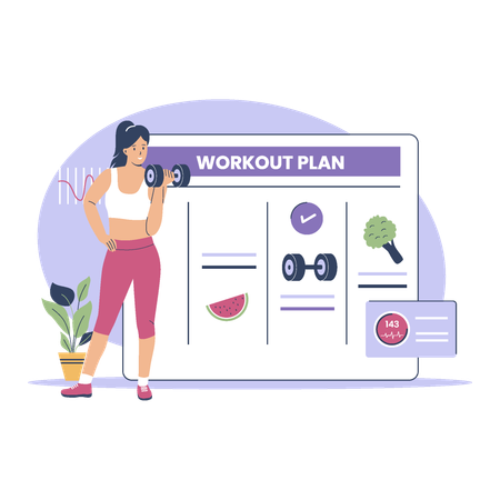 Workout plan checklist  Illustration