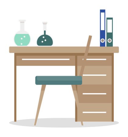 Workplace of scientist  Illustration