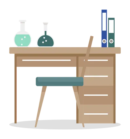 Workplace of scientist  Illustration