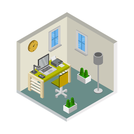 Workspace design  Illustration