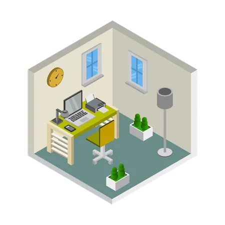 Workspace design  Illustration