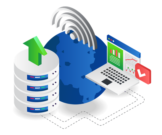 World analytics database server  Illustration