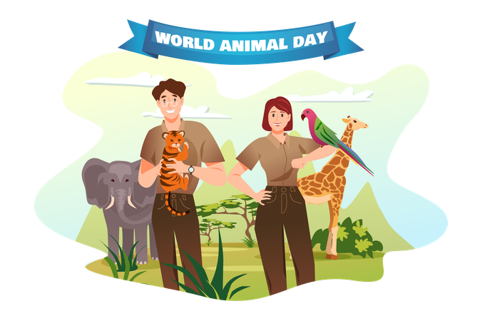 World animal day  Illustration