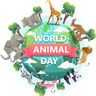 world animal day illustration svg
